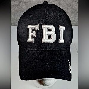 ✔️FBI✔️ RAISED LOGO EMBROIDERED WOOL BLEND CANVAS BALL CAP EUC⚾️